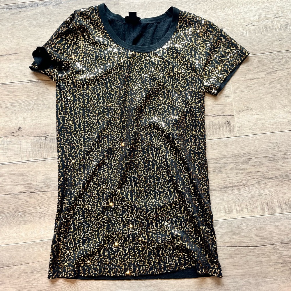 DKNY Gold Sequin T-Shirt